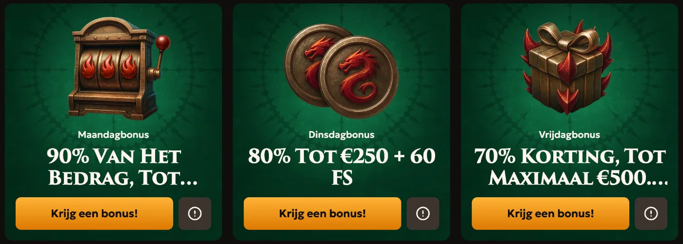 Dragobet Casino promoties welkomstbonus en wekelijkse casino acties